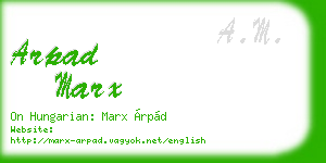 arpad marx business card